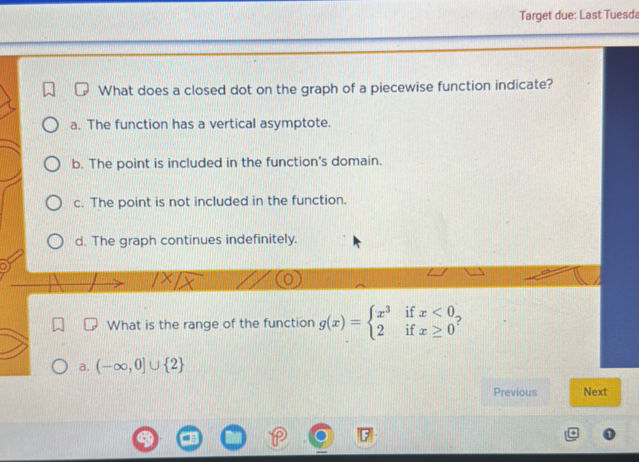 Math Dot Function What does a closed dot on the graph of a | StudyX