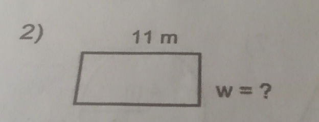 2) 11 m Image of a rectangle with length 11m