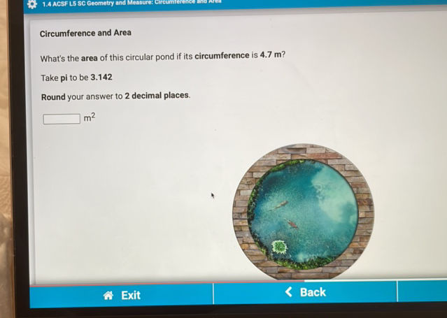 Circumference and Area Whats the area of | StudyX