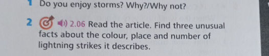 1 Do you enjoy storms Why/Why not 2 206 Read
