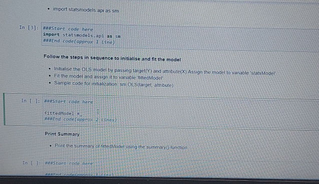 import statsmodelsapi as sm In 3 Start code | StudyX