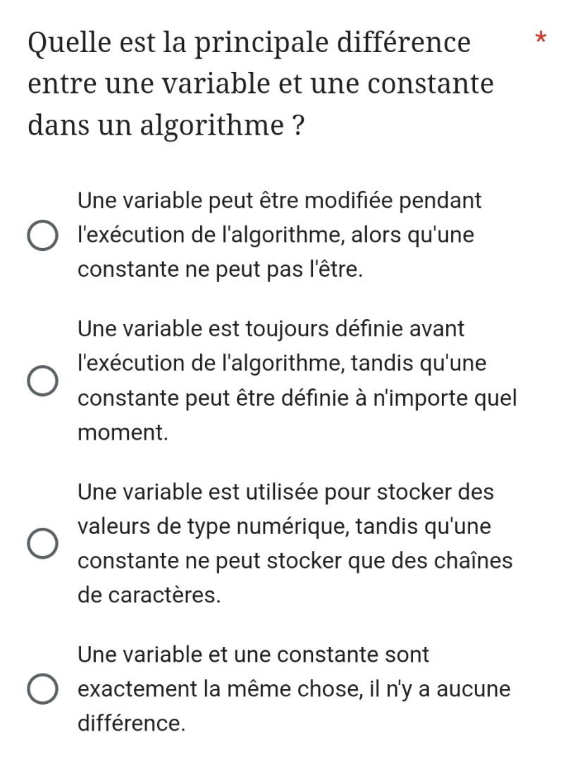 Quelle est la principale diffrence entre une