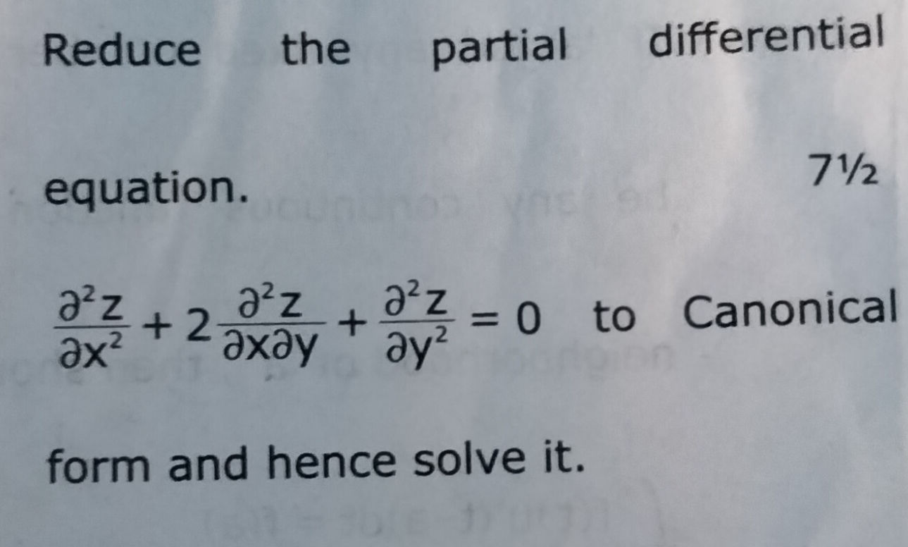 Reduce the partial differential equation 2 | StudyX