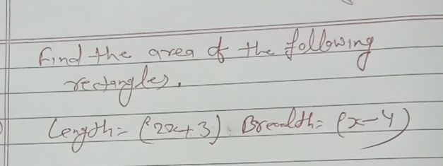 Find the area of the following rectangles