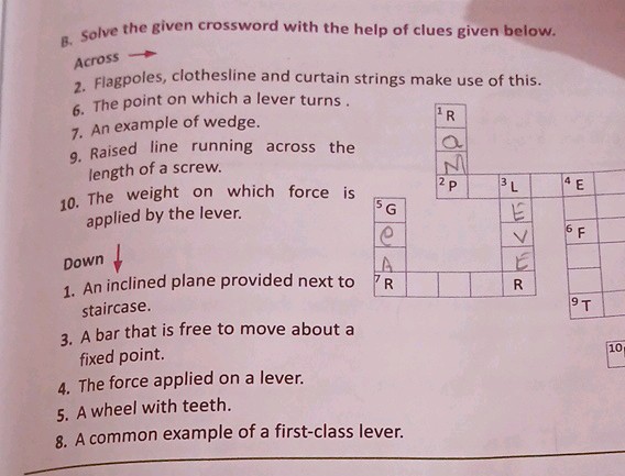 Solve The Crossword Puzzle With The Help Of Given Clues