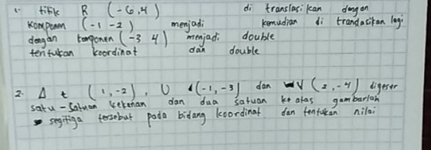Titik R Sheet 1 titik R (-64) komponen (-1-2) dengan | StudyX