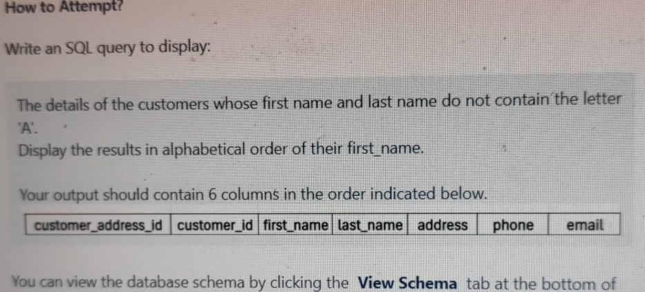 Write an SQL query to display The details of