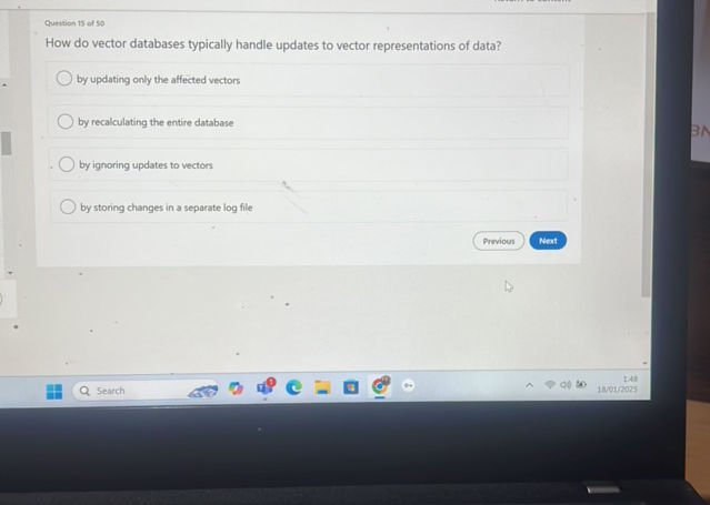 Unaffected Vector How do vector databases typically handle | StudyX