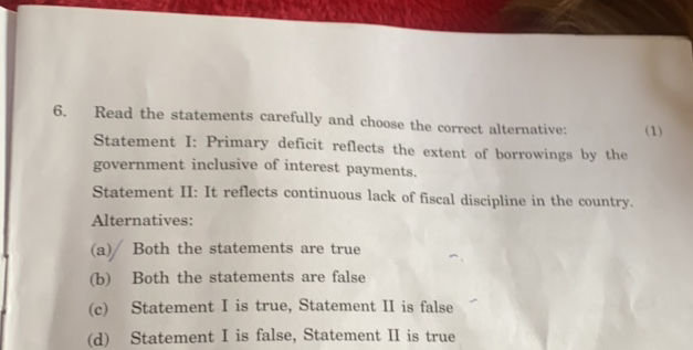 6 Read the statements carefully and choose | StudyX