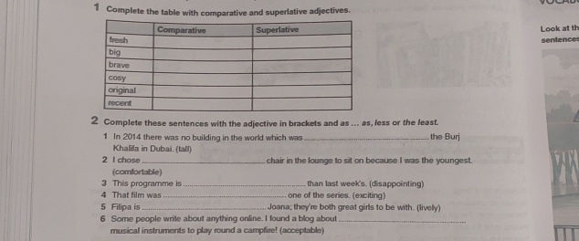 1 Complete the table with comparative and | StudyX