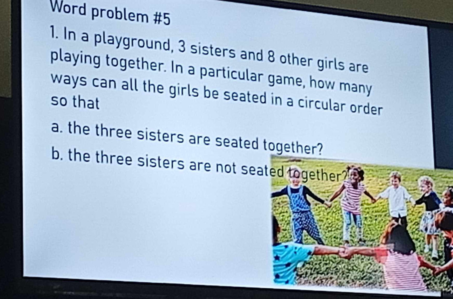 Three Sisters Age Math Problems Word problem 5 1 In a playground 3 sisters | StudyX