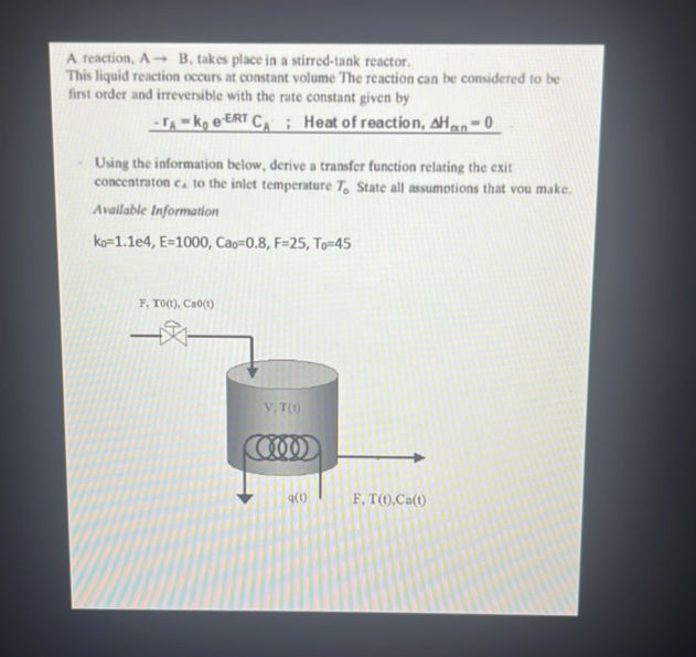 A reaction A B takes place in a | StudyX