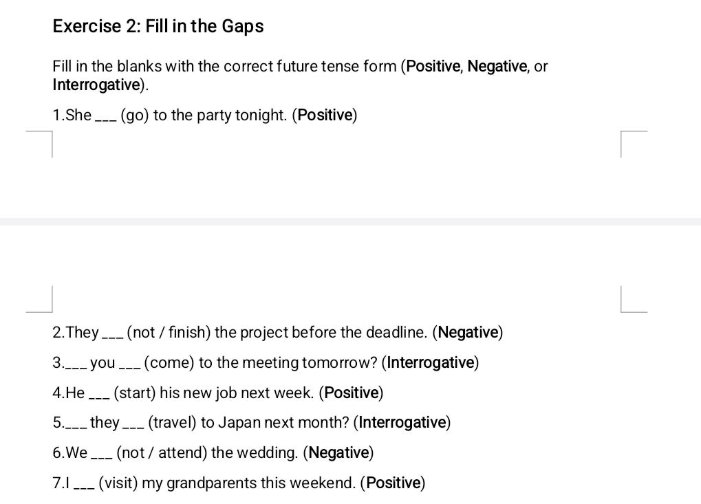 Exercise 2 Fill in the Gaps Fill in the | StudyX