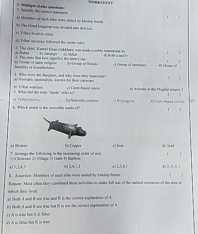 WORKSHEET 1 Multiple choice questions 1 | StudyX