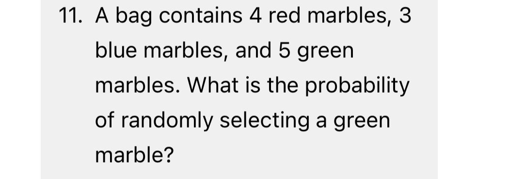 11 A bag contains 4 red marbles 3 blue | StudyX