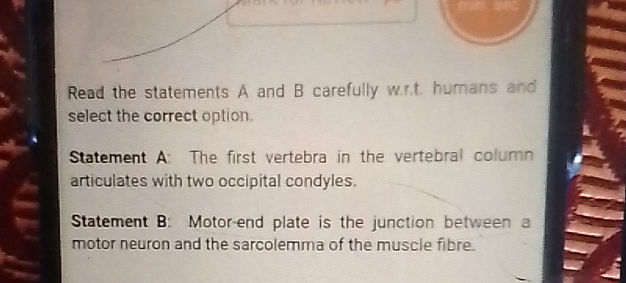 Read the statements A and B carefully wrt | StudyX