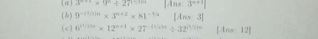 (a) 34+1 90 271/3 Ans 34 (b) 91/2(1/2) 32