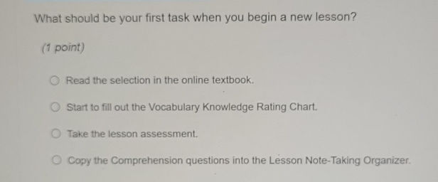 What should be your first task when you