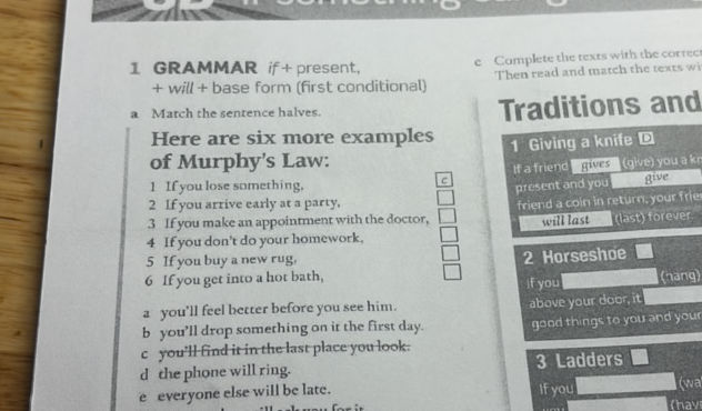 1 GRAMMAR if+ present + will + base form | StudyX