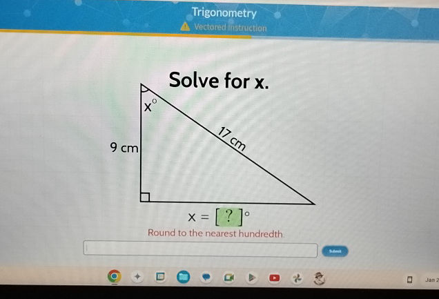 Solve for x Image of a right-angled triangle | StudyX