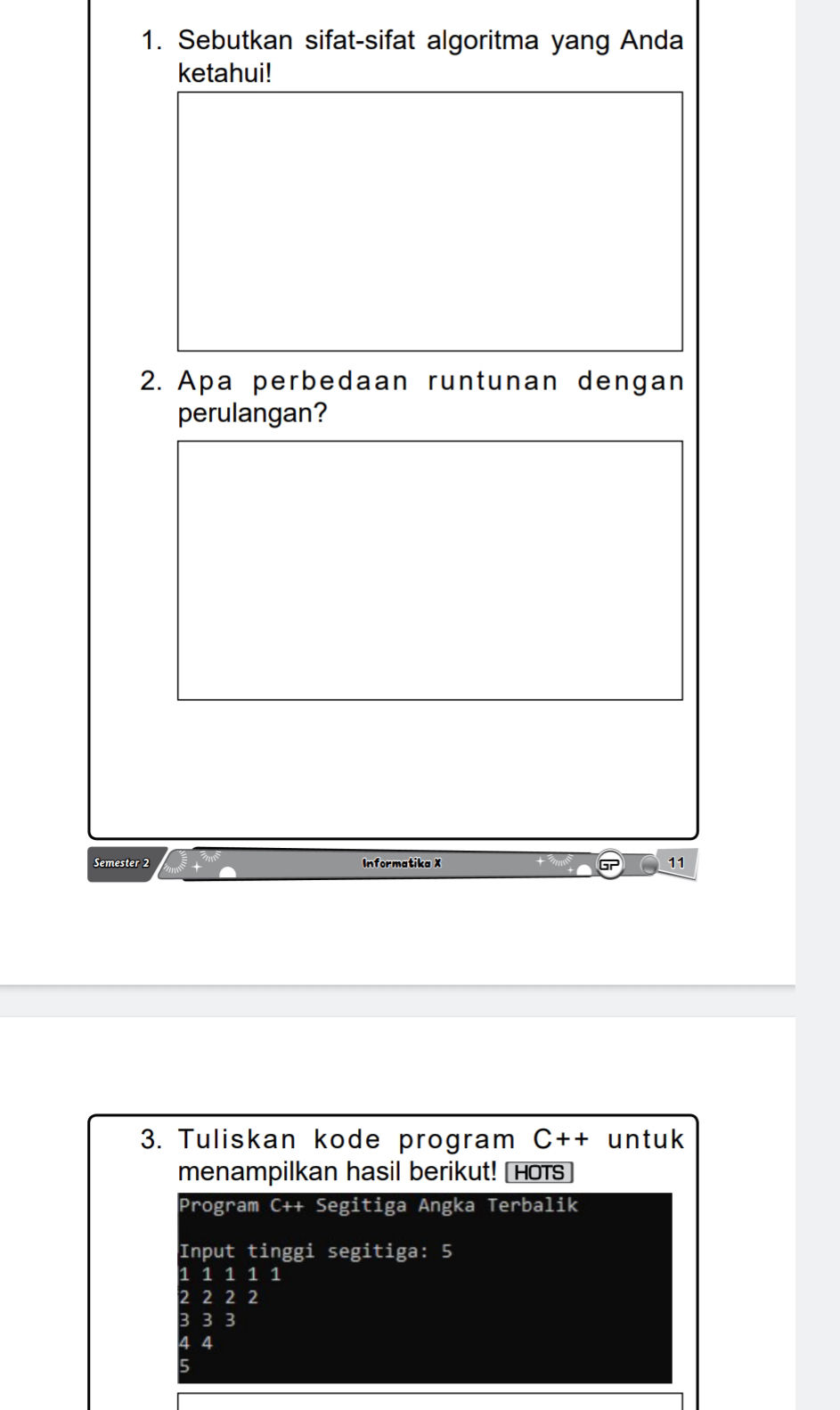 1 Sebutkan sifat-sifat algoritma yang Anda | StudyX