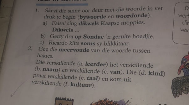 1 Skryf die sinne oor deur met die woorde in