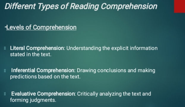 Different Types of Reading Comprehension