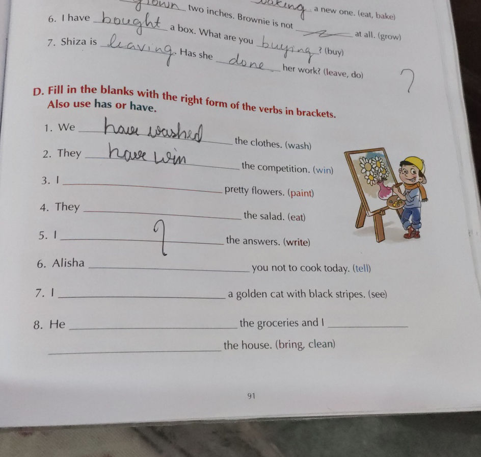 D Fill D Fill in the blanks with the right form of | StudyX