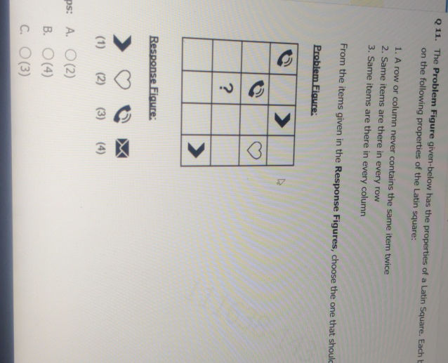 Q11 The Problem Figure given below has the | StudyX