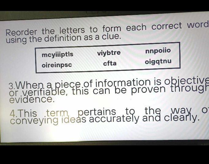 Reorder the letters to form each correct | StudyX