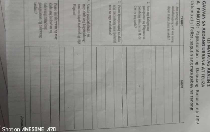 Q3 MATATAG ARALIN 2 GAWAIN SA AKDANG URBANA | StudyX