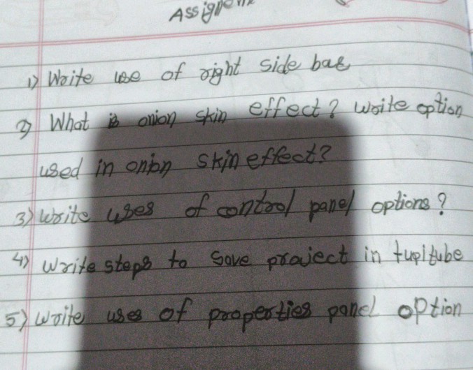 1) Write use of right side bar 2) What is | StudyX