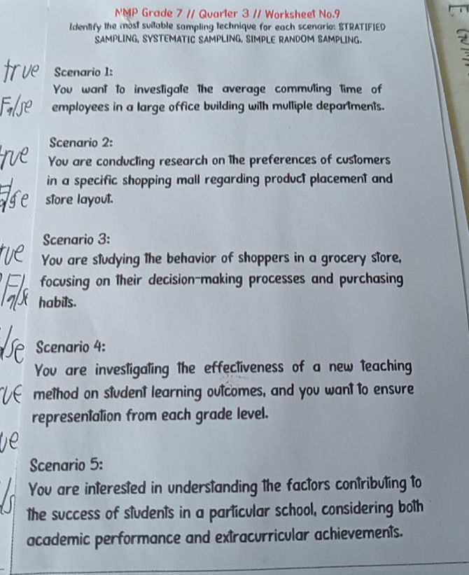 NMP Grade 7 // Quarter 3 // Worksheet No9 | StudyX