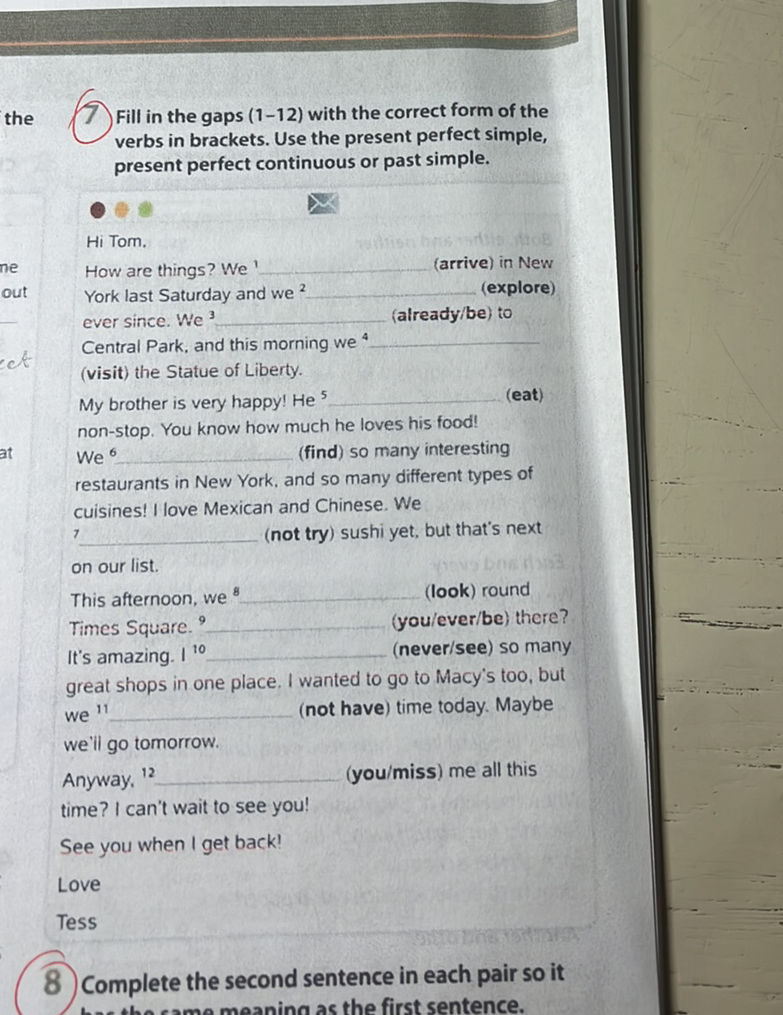 Fill in the gaps (1-12) with the correct | StudyX