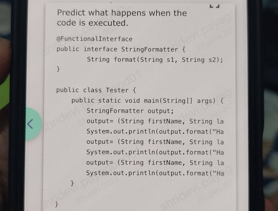 Predict what happens when the code is | StudyX