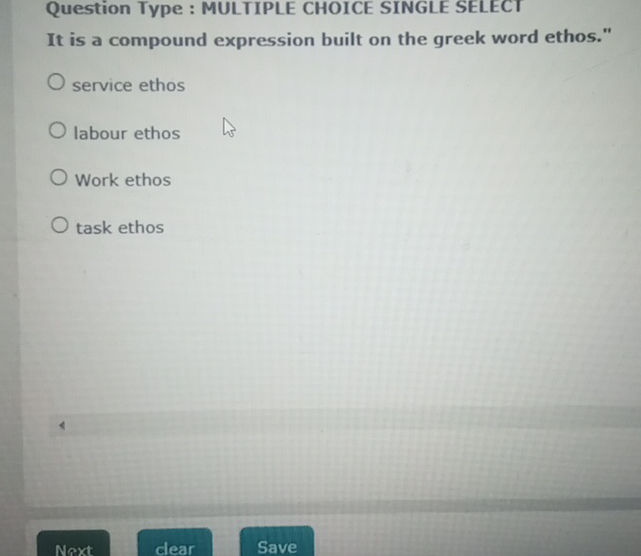 Question Type MULTIPLE CHOICE SINGLE SELECT | StudyX