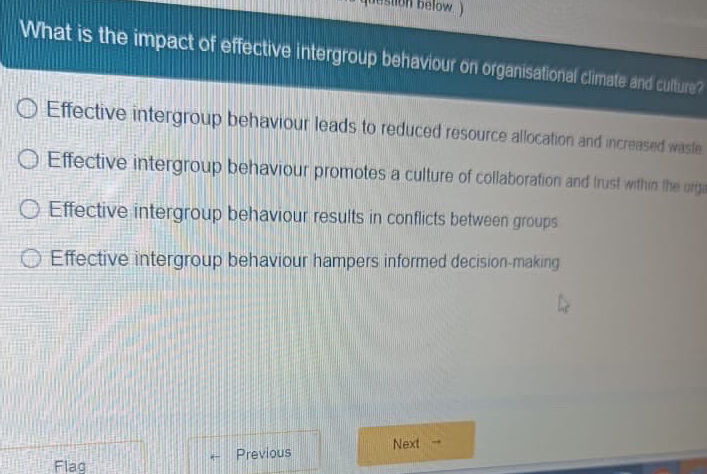 What is the impact of effective intergroup | StudyX