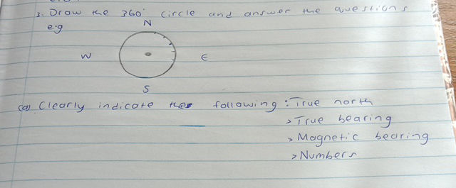 3 Draw the 360 circle and answer the