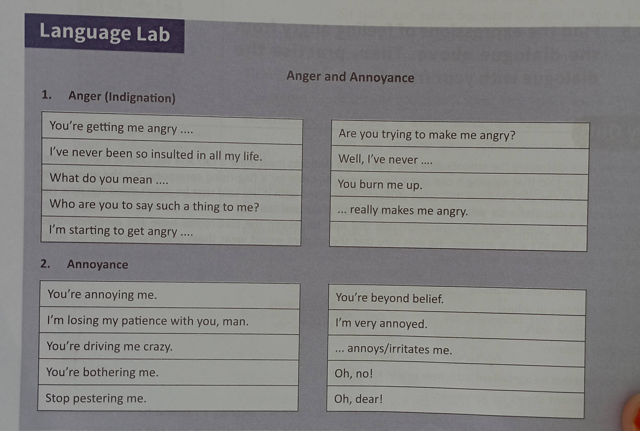 Machine Language Angry Language Lab Anger and Annoyance 1 Anger