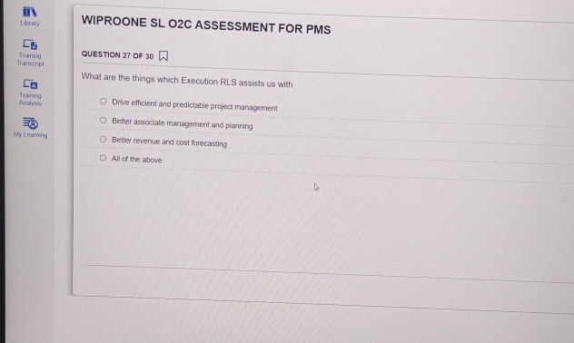 WIPROONE SL O2C ASSESSMENT FOR PMS QUESTION | StudyX