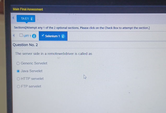 Question No 2 The server side in a