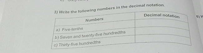 3) Write the following numbers in the | StudyX
