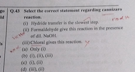 Q43 Select the correct statement regarding | StudyX