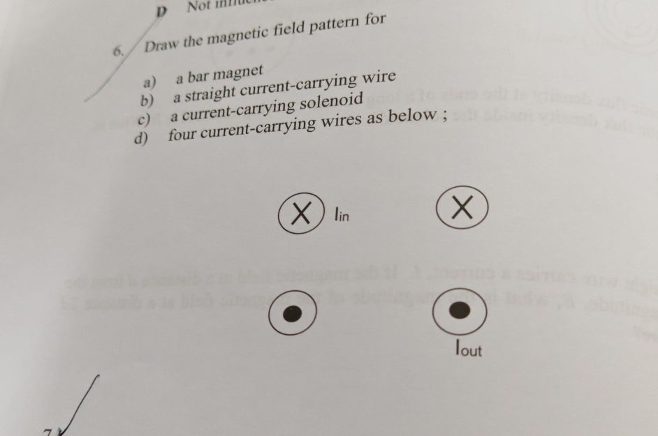 Draw the magnetic field pattern for a) a bar | StudyX