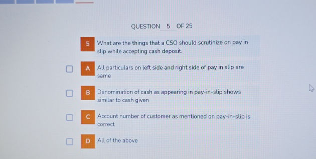 QUESTION 5 OF 25 5 What are the things that