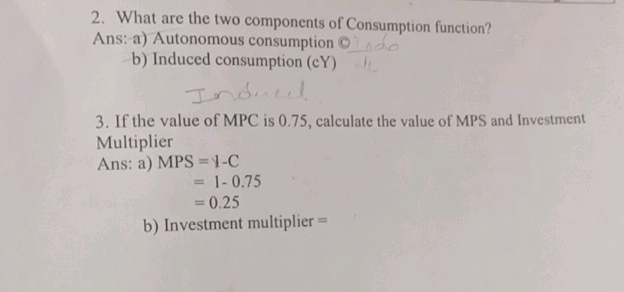 2 What are the two components of Consumption | StudyX