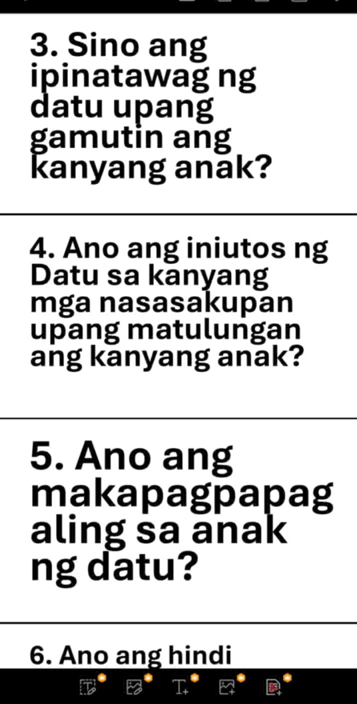 3 Sino ang ipinatawag ng datu upang gamutin | StudyX