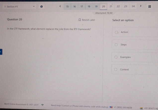 Question 20 In the CTF framework what | StudyX