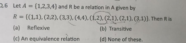 26 Let A = 1234 and R be a relation in A | StudyX