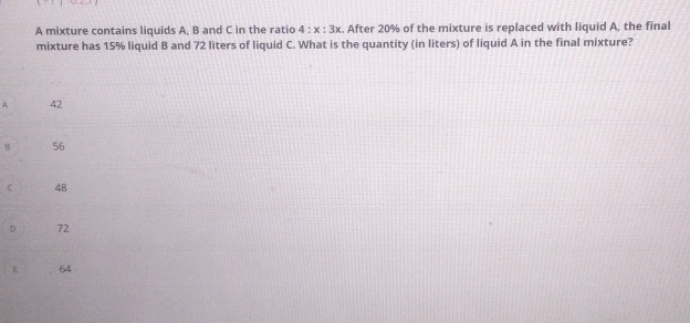 A mixture contains liquids A B and C in the | StudyX